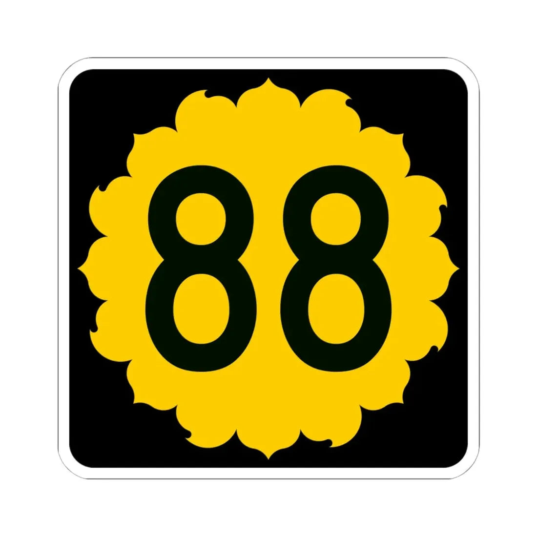 K-88 (Kansas) (Road Sign) STICKER Vinyl Kiss-Cut Decal 6 Inch White - The Sticker Space
