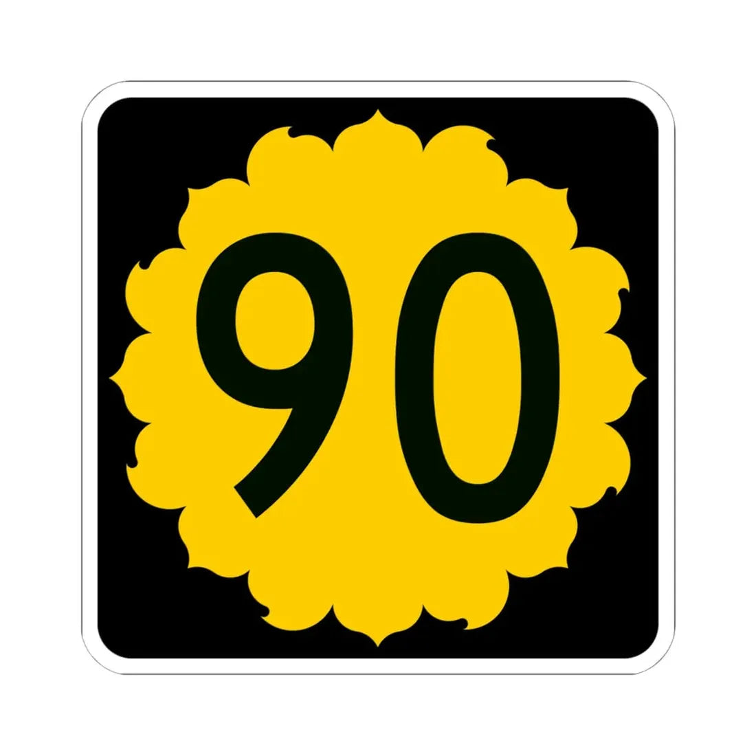 K-90 (Kansas) (Road Sign) STICKER Vinyl Kiss-Cut Decal 6 Inch White - The Sticker Space
