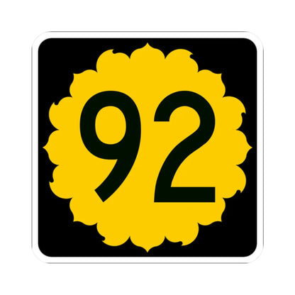 K-92 (Kansas) (Road Sign) STICKER Vinyl Kiss-Cut Decal 2 Inch White - The Sticker Space