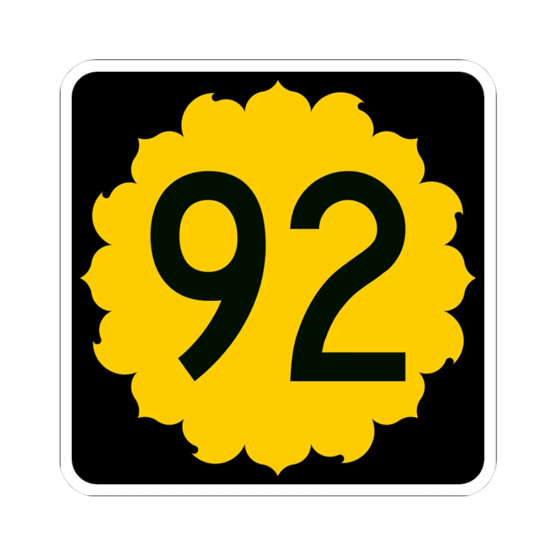 K-92 (Kansas) (Road Sign) STICKER Vinyl Kiss-Cut Decal 3 Inch White - The Sticker Space