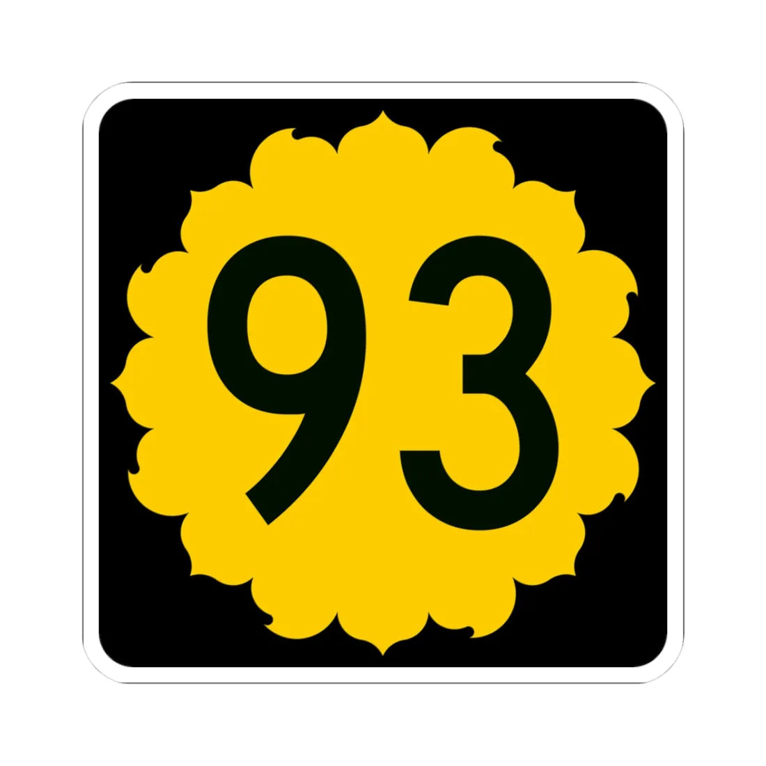 K-93 (Kansas) (Road Sign) STICKER Vinyl Kiss-Cut Decal 3 Inch White - The Sticker Space