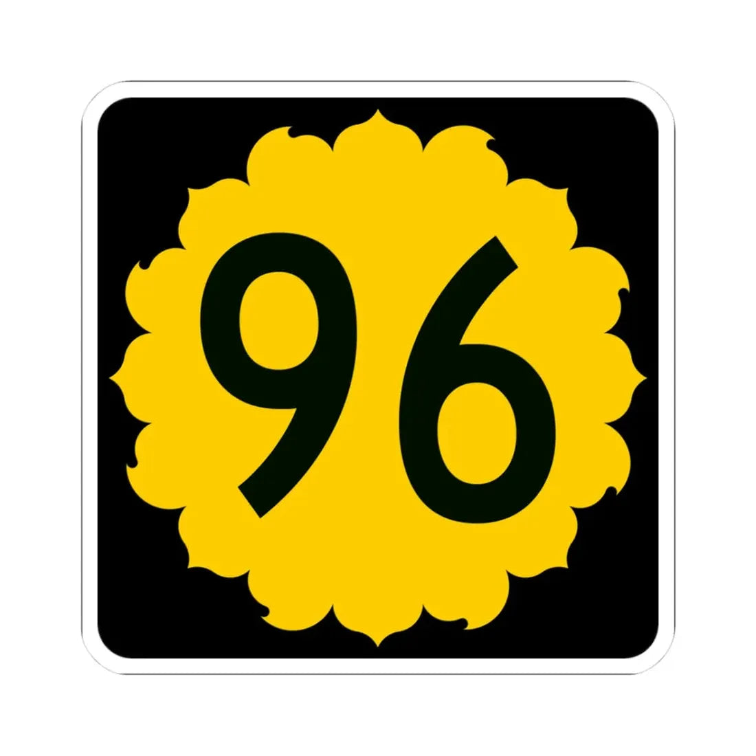 K-96 (Kansas) (Road Sign) STICKER Vinyl Kiss-Cut Decal 3 Inch White - The Sticker Space