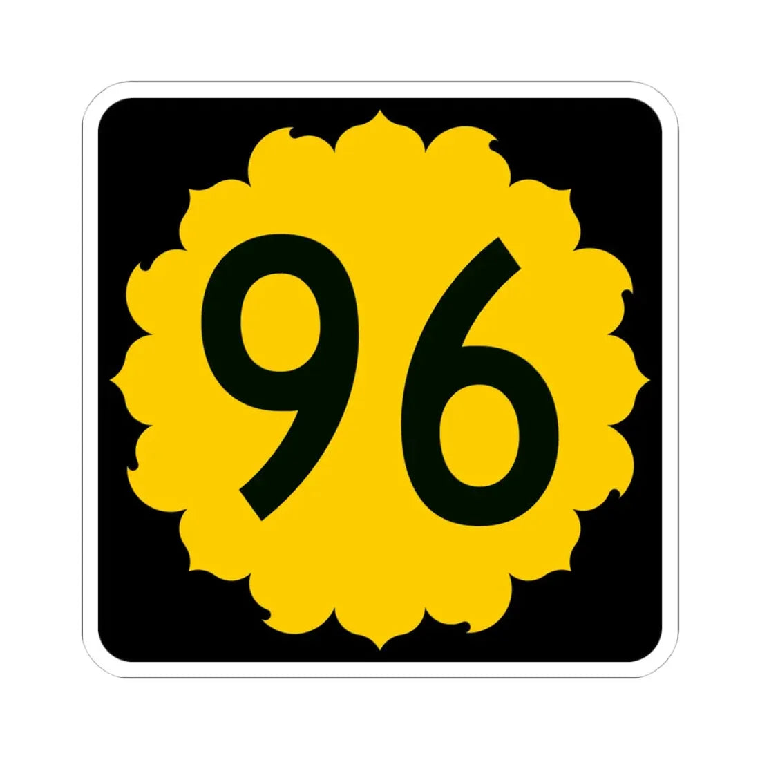 K-96 (Kansas) (Road Sign) STICKER Vinyl Kiss-Cut Decal 4 Inch White - The Sticker Space