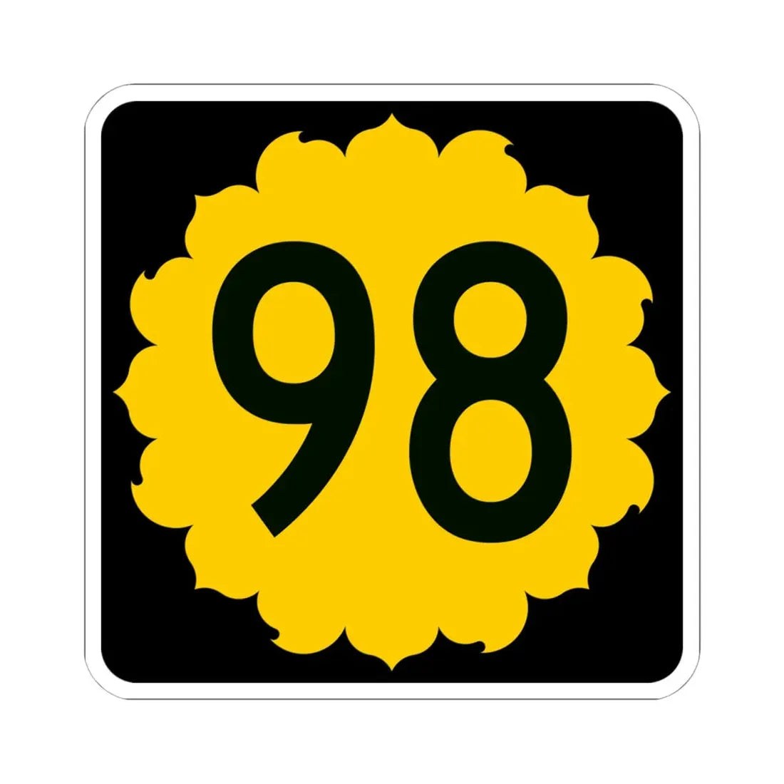 K-98 (Kansas) (Road Sign) STICKER Vinyl Kiss-Cut Decal 6 Inch White - The Sticker Space