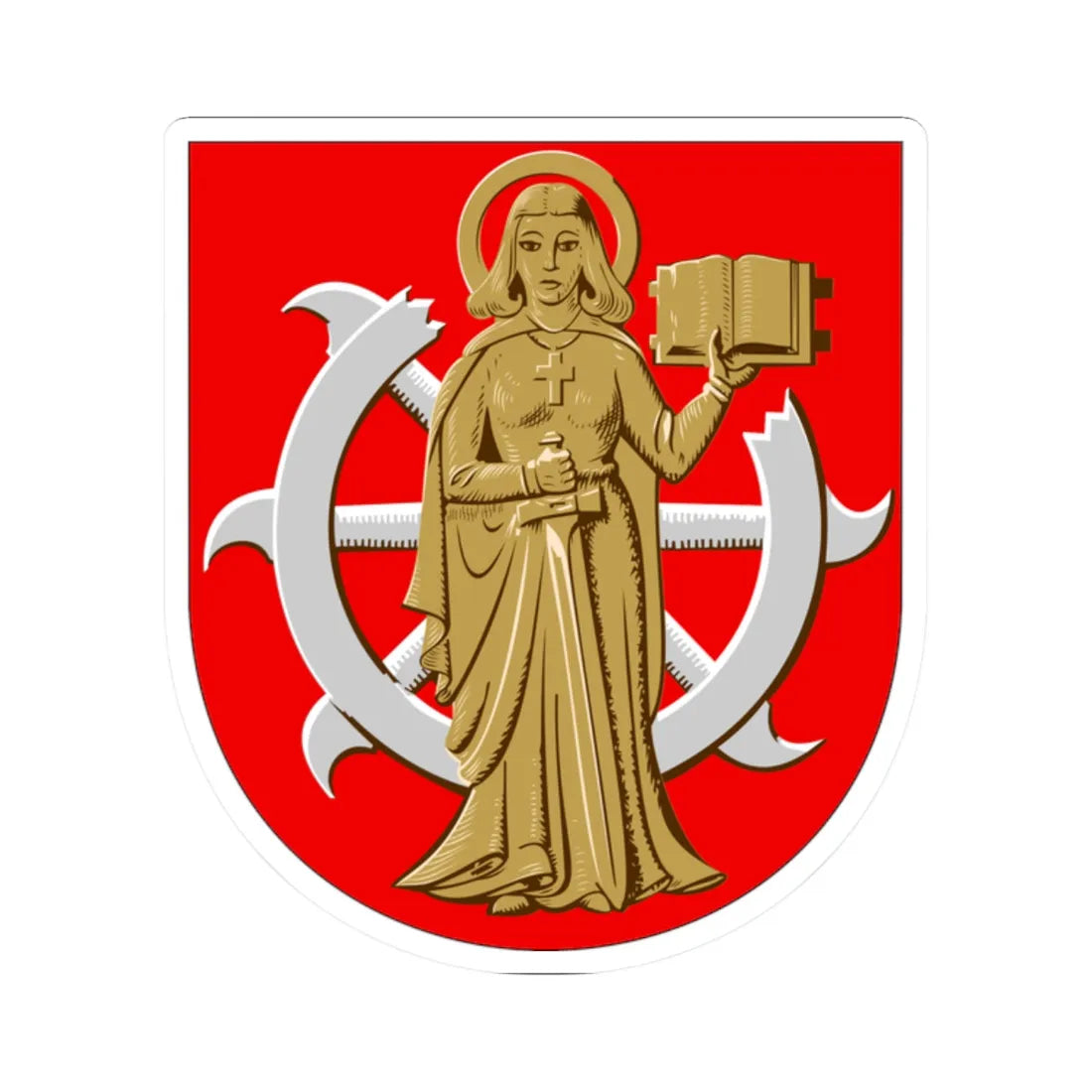 Kaarina.vaakuna (Finland) (Coat of Arms) STICKER Vinyl Kiss-Cut Decal 2 Inch White - The Sticker Space