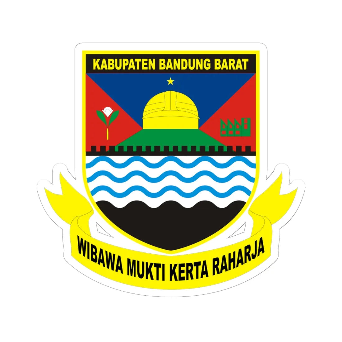 Kab Bandung Barat (Indonesia) (Coat of Arms) STICKER Vinyl Kiss-Cut Decal - The Sticker Space