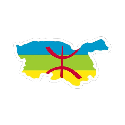 Kabylie Flag Map (Algeria) STICKER Vinyl Kiss-Cut Decal 4 Inch White - The Sticker Space