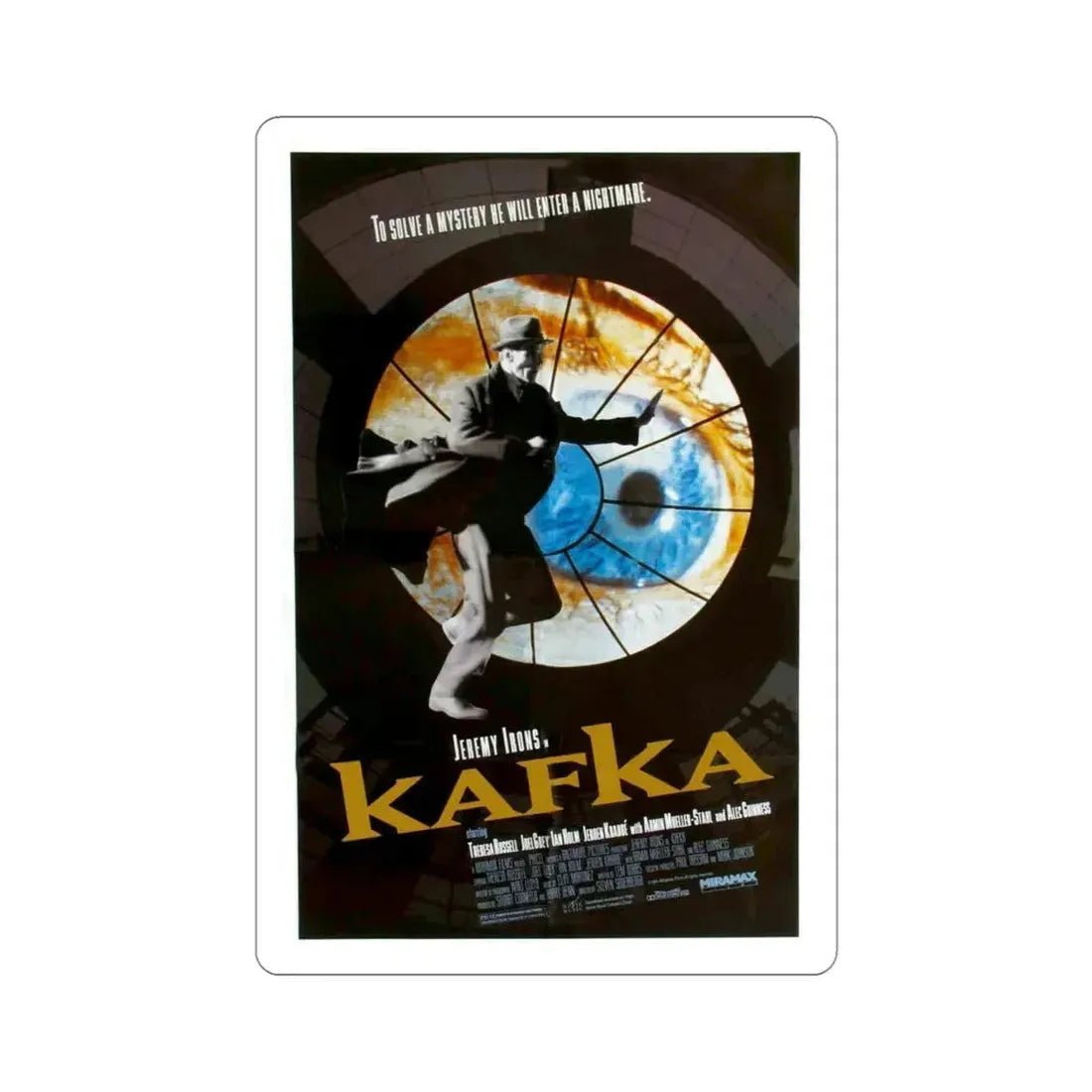 Kafka 1991 Movie Poster STICKER Vinyl Die-Cut Decal 4 Inch - The Sticker Space