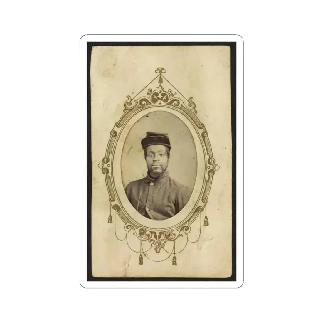 Kager Mays, African American Soldier, Half-Length Portrait, Facing Front (U.S. Civil War) STICKER Vinyl Kiss-Cut Decal 6 Inch White - The Sticker Space