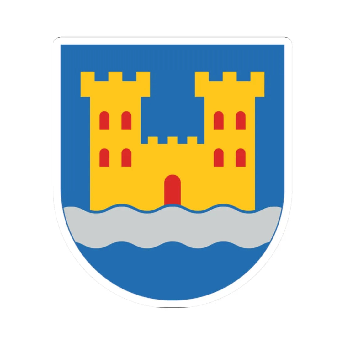 Kajaani.vaakuna (Finland) (Coat of Arms) STICKER Vinyl Kiss-Cut Decal 2 Inch White - The Sticker Space