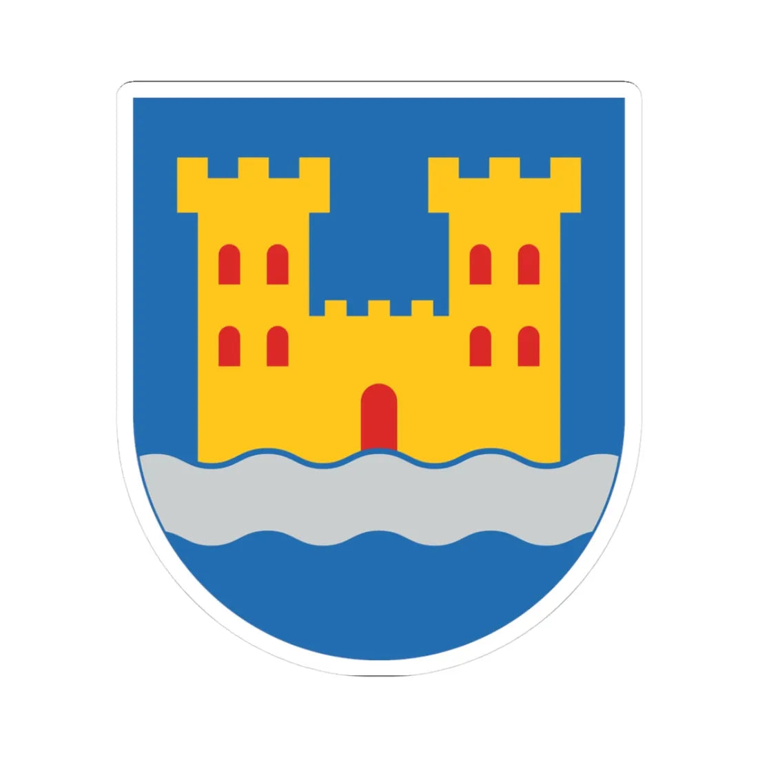 Kajaani.vaakuna (Finland) (Coat of Arms) STICKER Vinyl Kiss-Cut Decal 3 Inch White - The Sticker Space