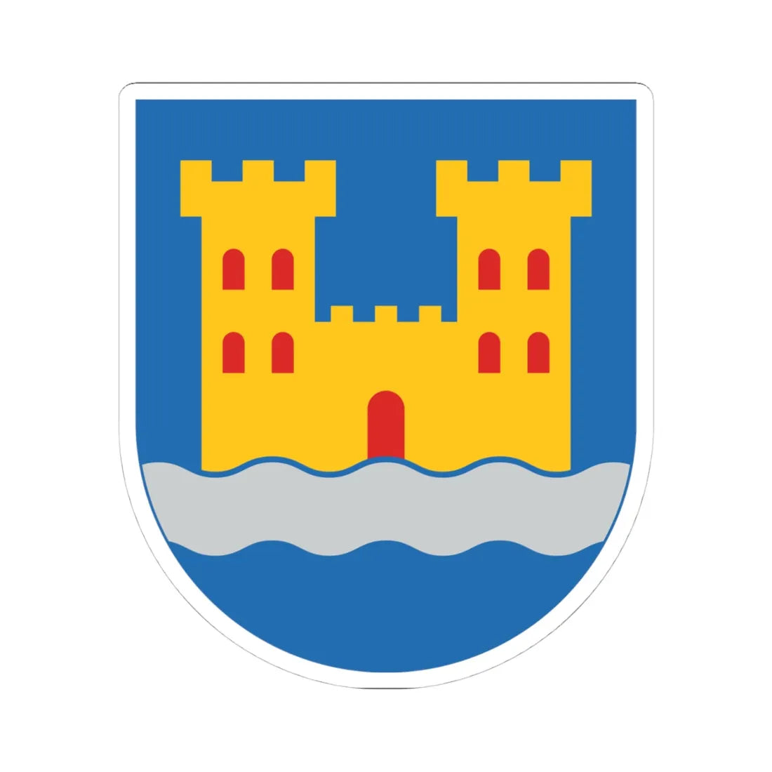 Kajaani.vaakuna (Finland) (Coat of Arms) STICKER Vinyl Kiss-Cut Decal 4 Inch White - The Sticker Space