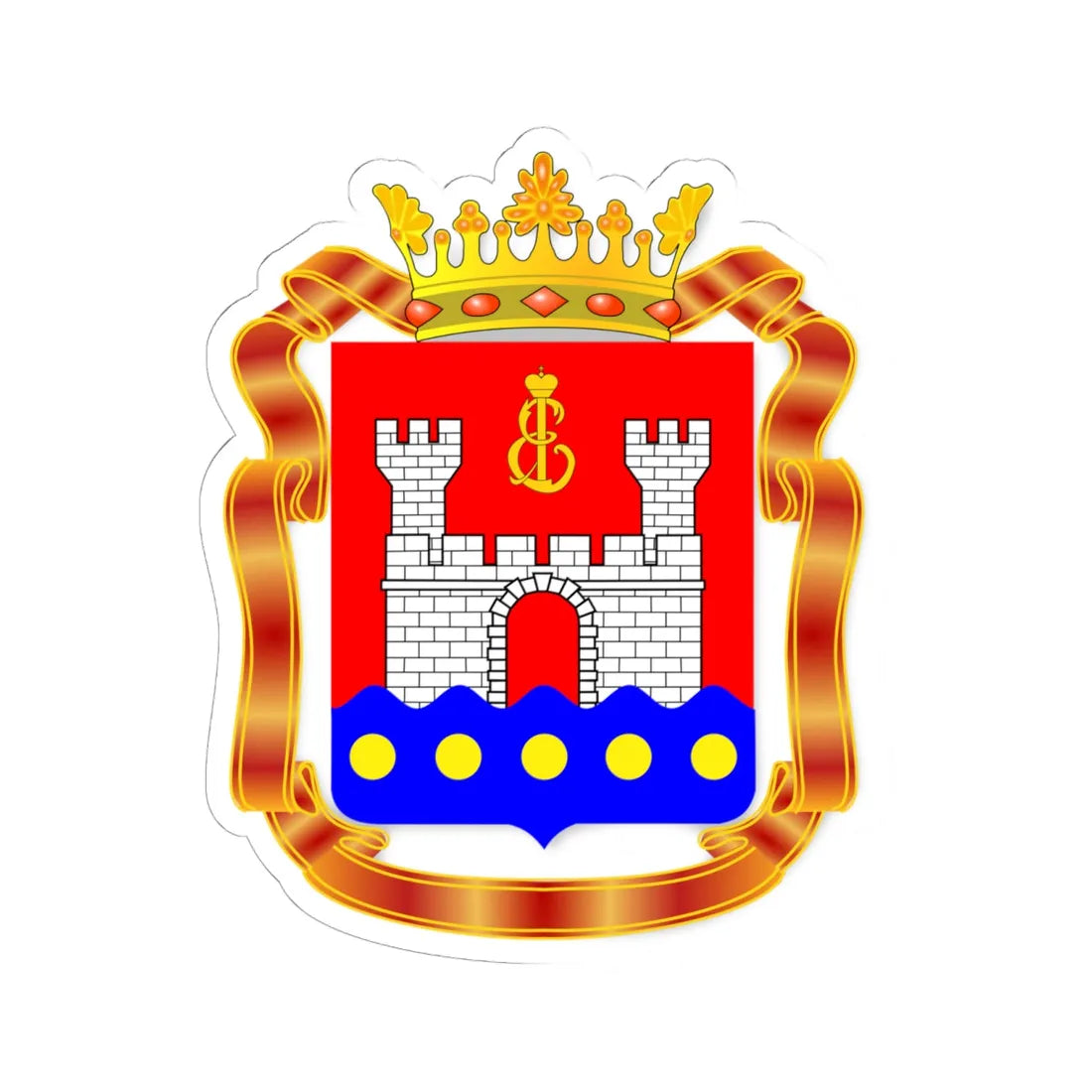 Kaliningrad Oblast Coat of Arms 2006 (Russia) (Coat of Arms) STICKER Vinyl Kiss-Cut Decal 6 Inch White - The Sticker Space