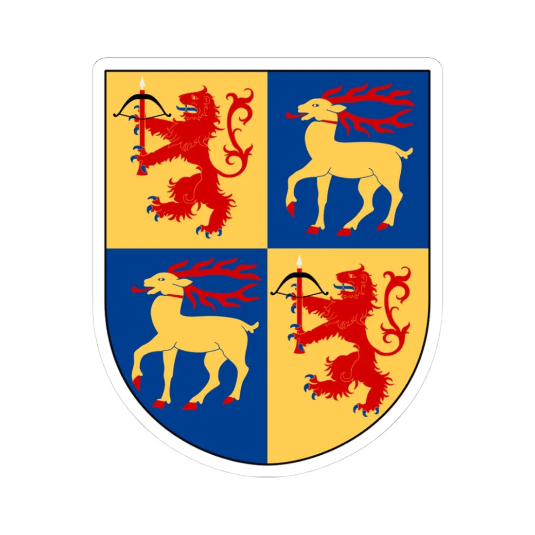 Kalmar län vapen (Sweden) (Coat of Arms) STICKER Vinyl Kiss-Cut Decal 3 Inch White - The Sticker Space