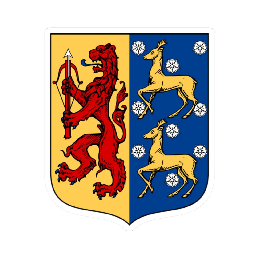 Kalmar läns vapen före 1944 (Sweden) (Coat of Arms) STICKER Vinyl Kiss-Cut Decal 2 Inch White - The Sticker Space