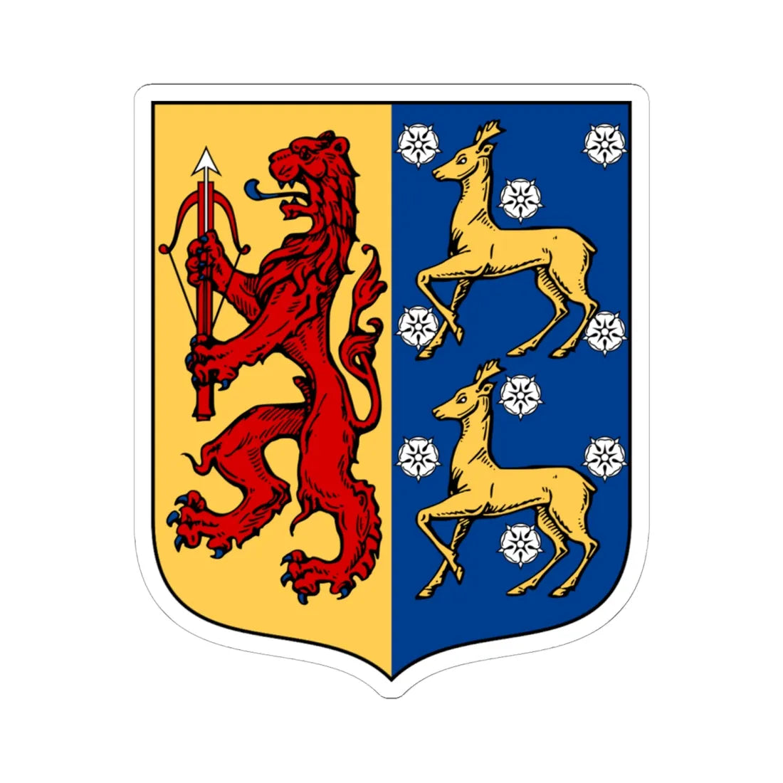 Kalmar läns vapen före 1944 (Sweden) (Coat of Arms) STICKER Vinyl Kiss-Cut Decal 6 Inch White - The Sticker Space