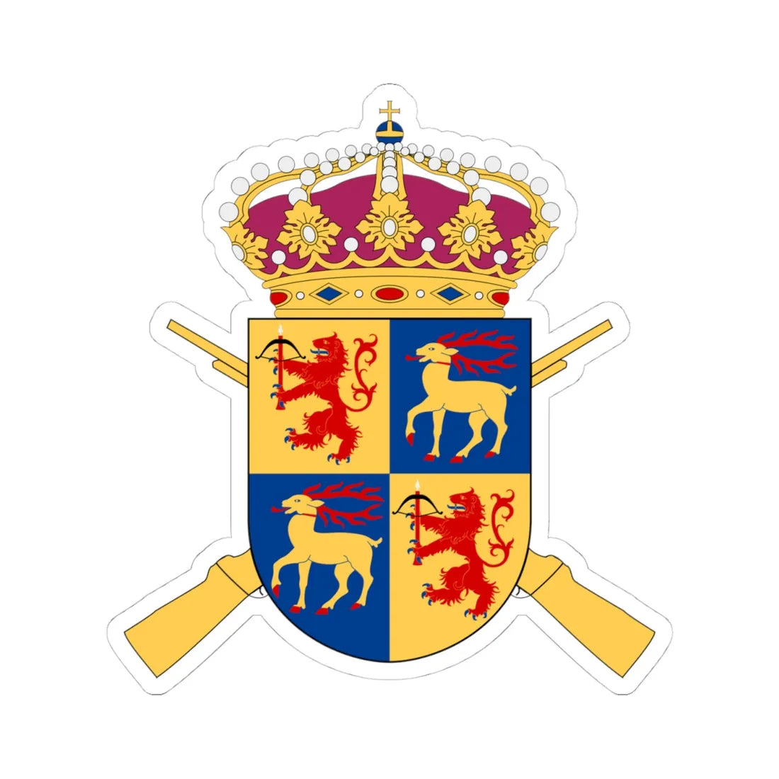 Kalmar regemente vapen (Sweden) (Coat of Arms) STICKER Vinyl Kiss-Cut Decal 4 Inch White - The Sticker Space