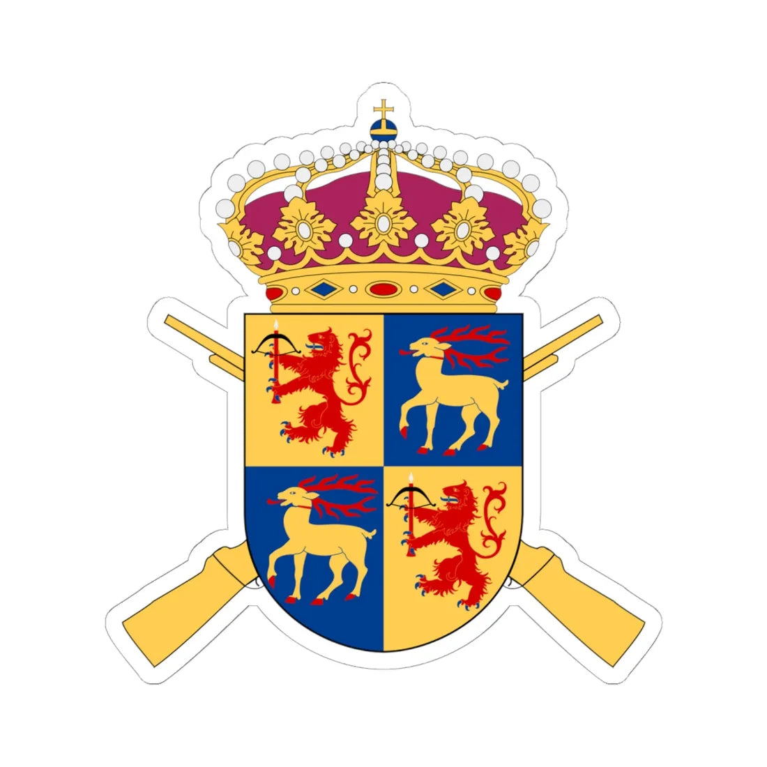 Kalmar regemente vapen (Sweden) (Coat of Arms) STICKER Vinyl Kiss-Cut Decal 6 Inch White - The Sticker Space