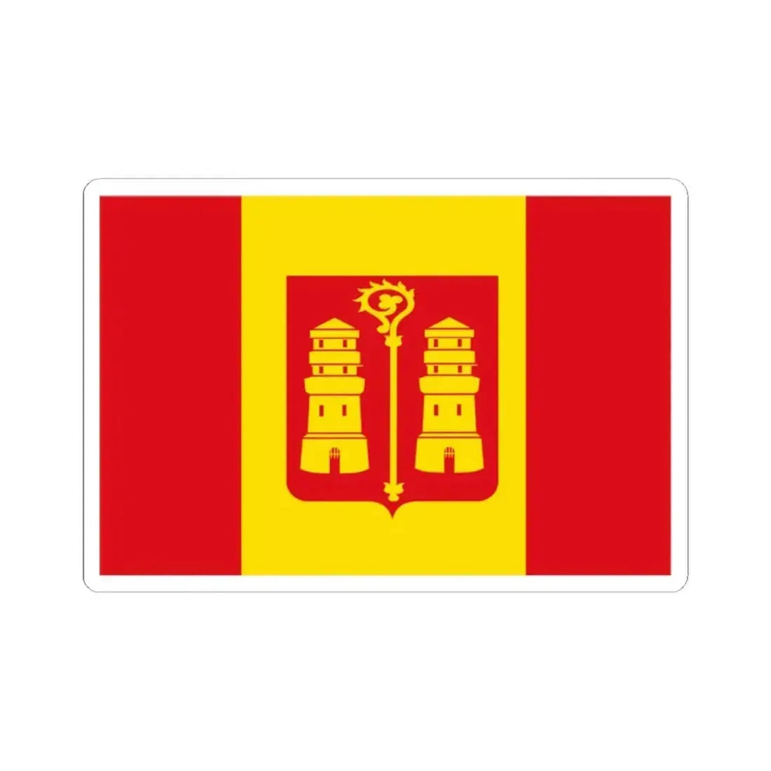 Kalmthout vlag (Belgium) STICKER Vinyl Kiss-Cut Decal 2 Inch White - The Sticker Space