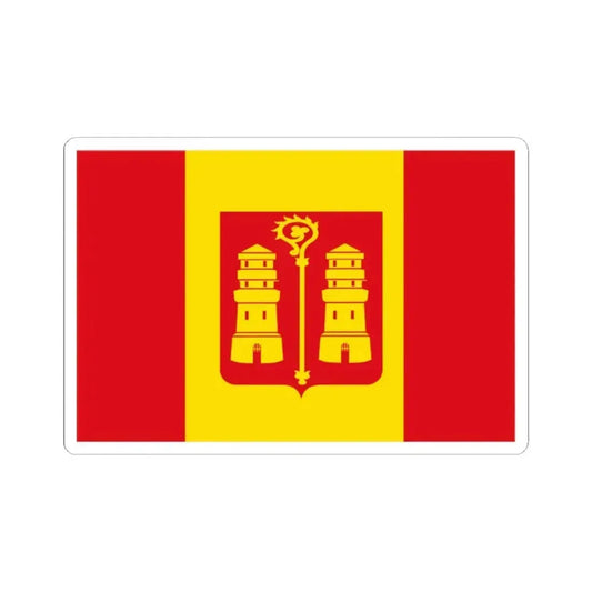 Kalmthout vlag (Belgium) STICKER Vinyl Kiss-Cut Decal 2 Inch White - The Sticker Space