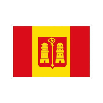 Kalmthout vlag (Belgium) STICKER Vinyl Kiss-Cut Decal 4 Inch White - The Sticker Space