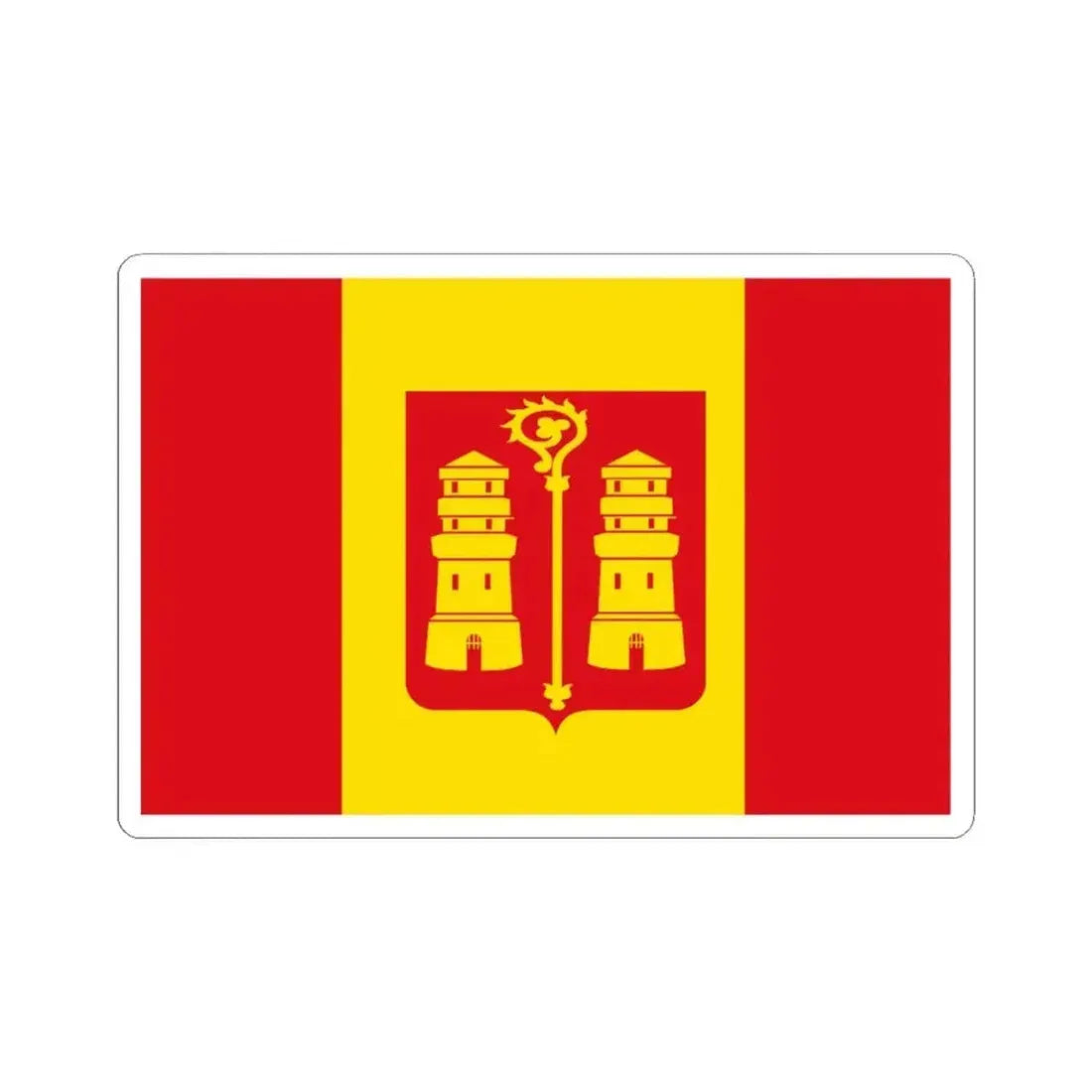 Kalmthout vlag (Belgium) STICKER Vinyl Kiss-Cut Decal 6 Inch White - The Sticker Space