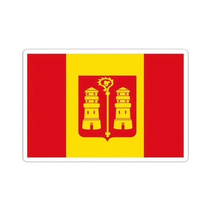 Kalmthout vlag (Belgium) STICKER Vinyl Kiss-Cut Decal 6 Inch White - The Sticker Space