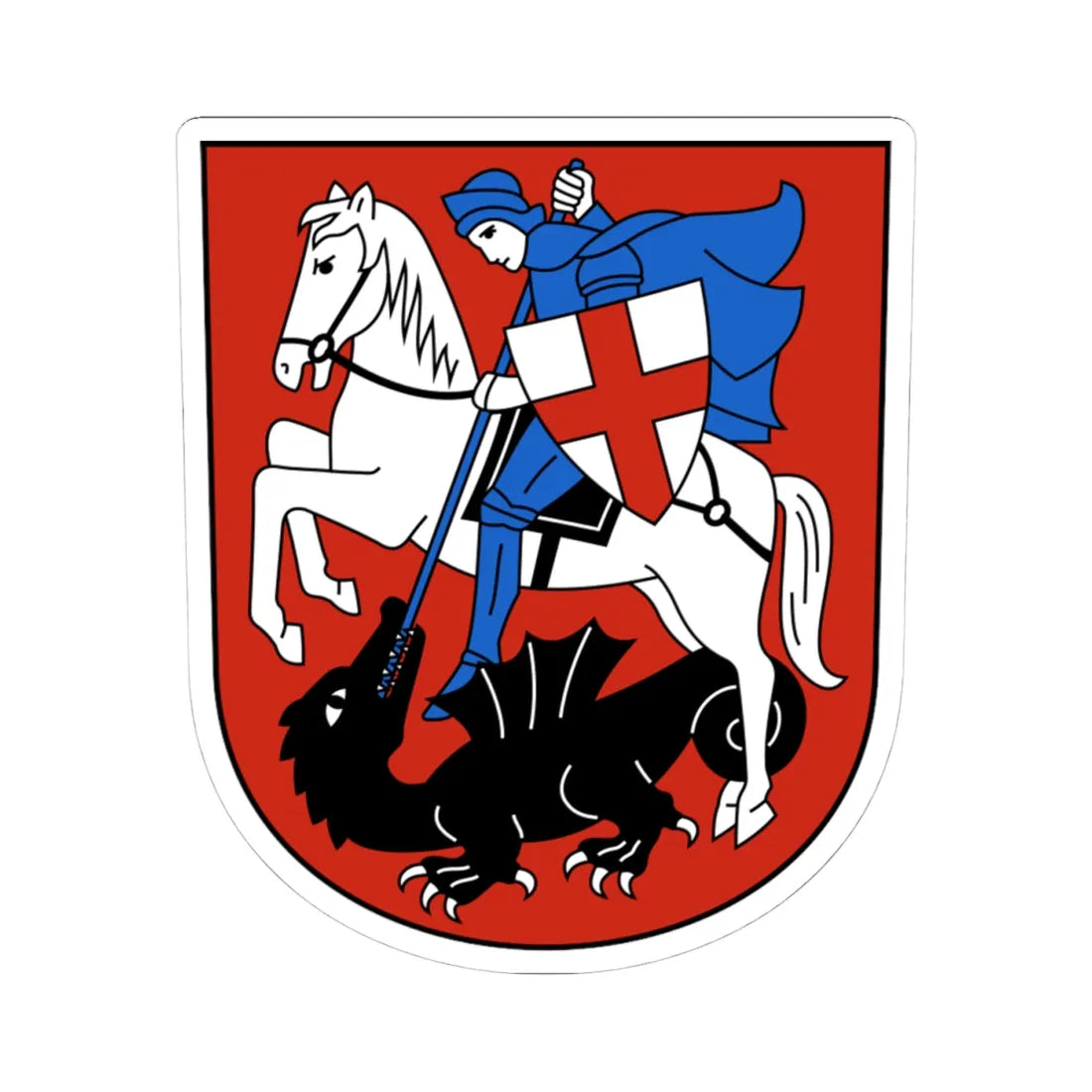 Kaltbrunn-blazon (Switzerland) (Coat of Arms) STICKER Vinyl Kiss-Cut Decal 4 Inch White - The Sticker Space