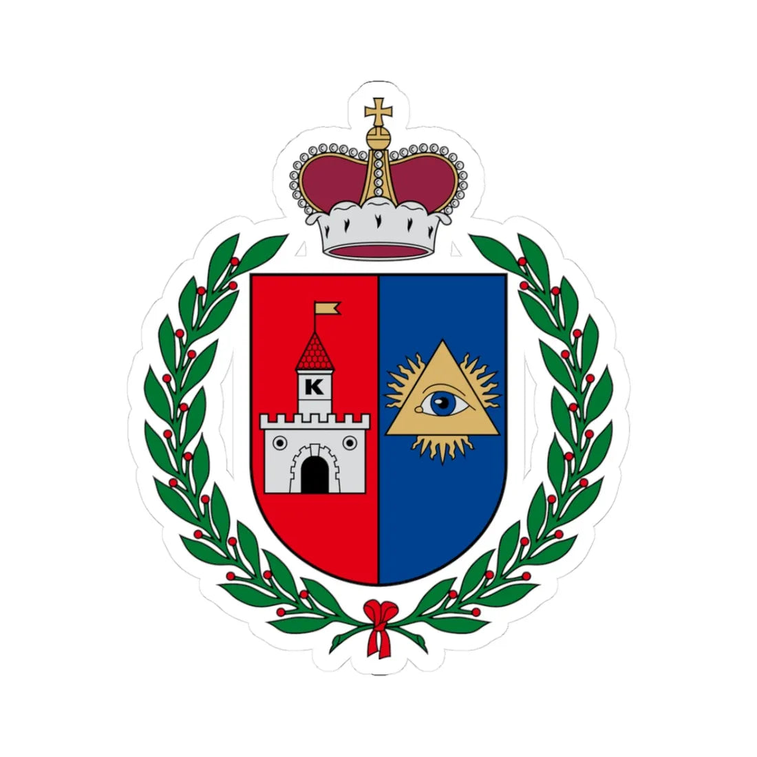 Kalvarija COA great (Lithuania) (Coat of Arms) STICKER Vinyl Kiss-Cut Decal 3 Inch White - The Sticker Space