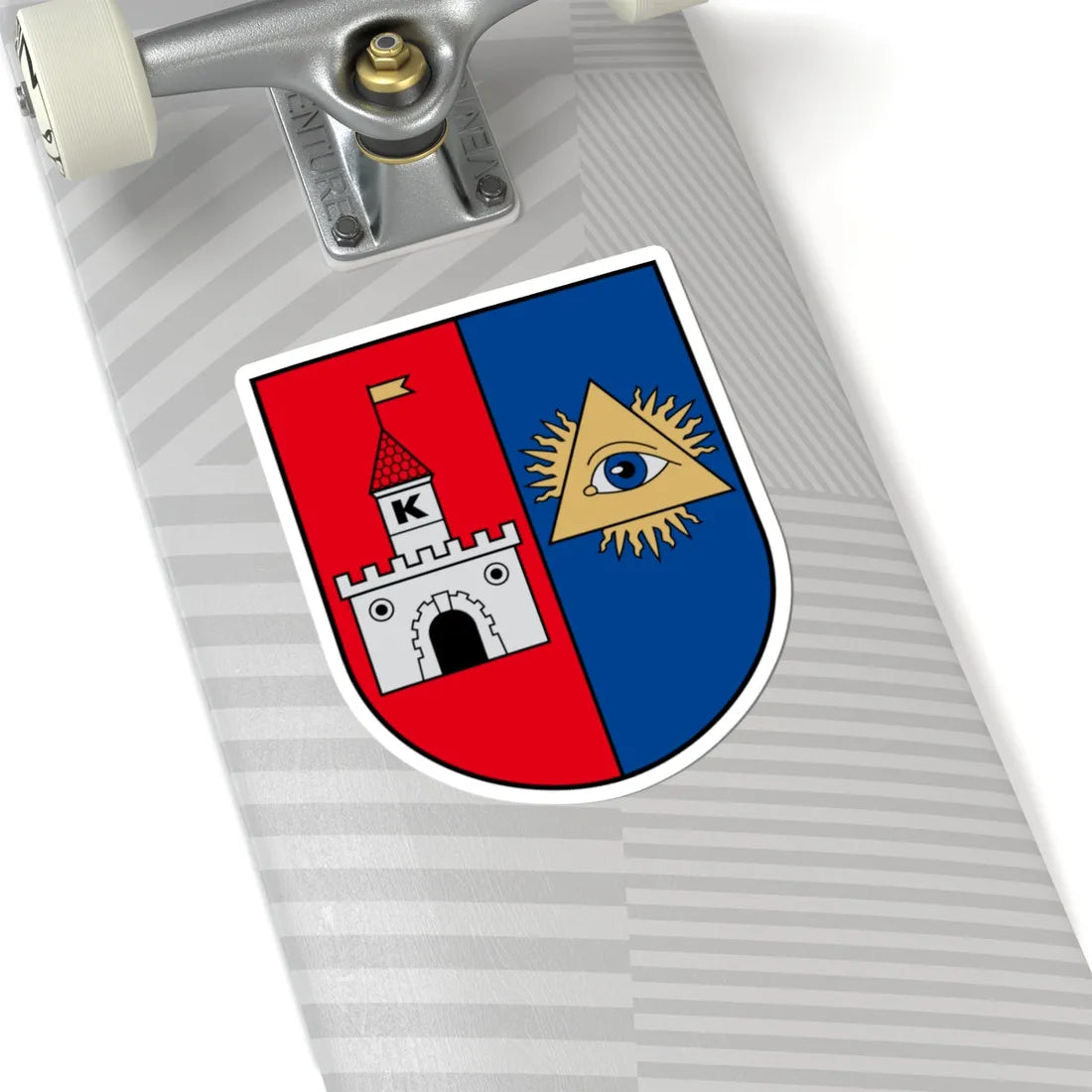 Kalvarija COA small (Lithuania) (Coat of Arms) STICKER Vinyl Kiss-Cut Decal - The Sticker Space