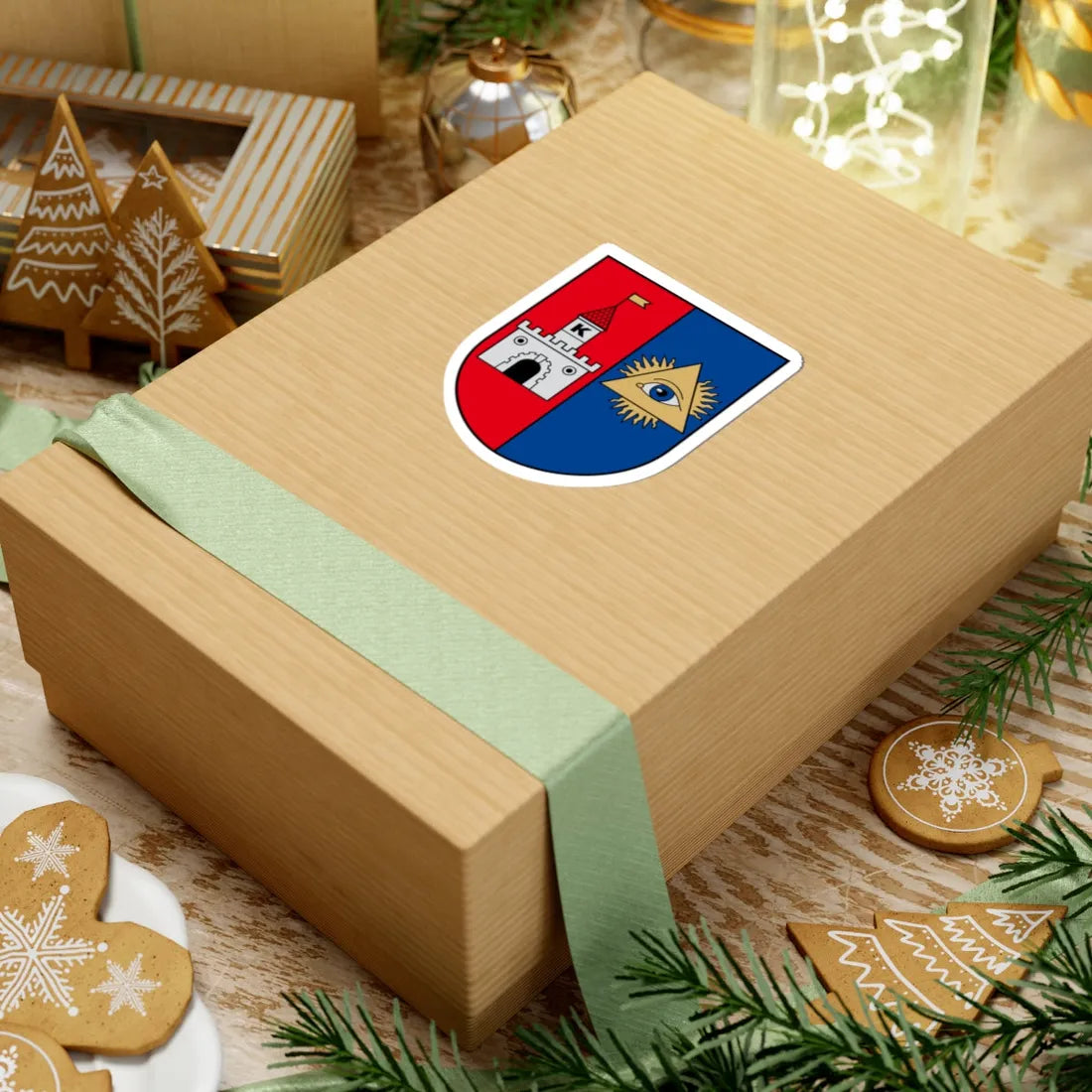 Kalvarija COA small (Lithuania) (Coat of Arms) STICKER Vinyl Kiss-Cut Decal - The Sticker Space