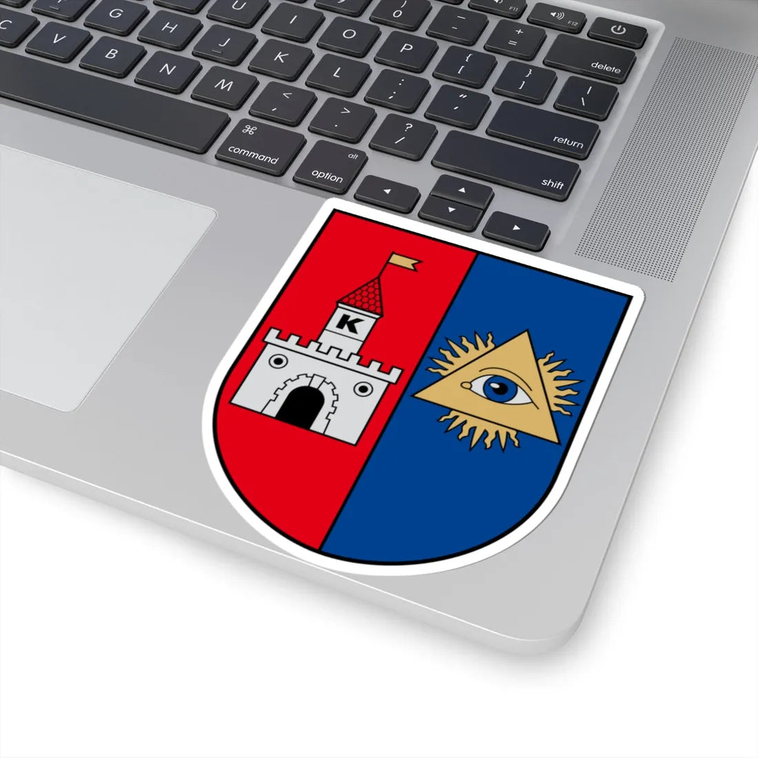 Kalvarija COA small (Lithuania) (Coat of Arms) STICKER Vinyl Kiss-Cut Decal - The Sticker Space