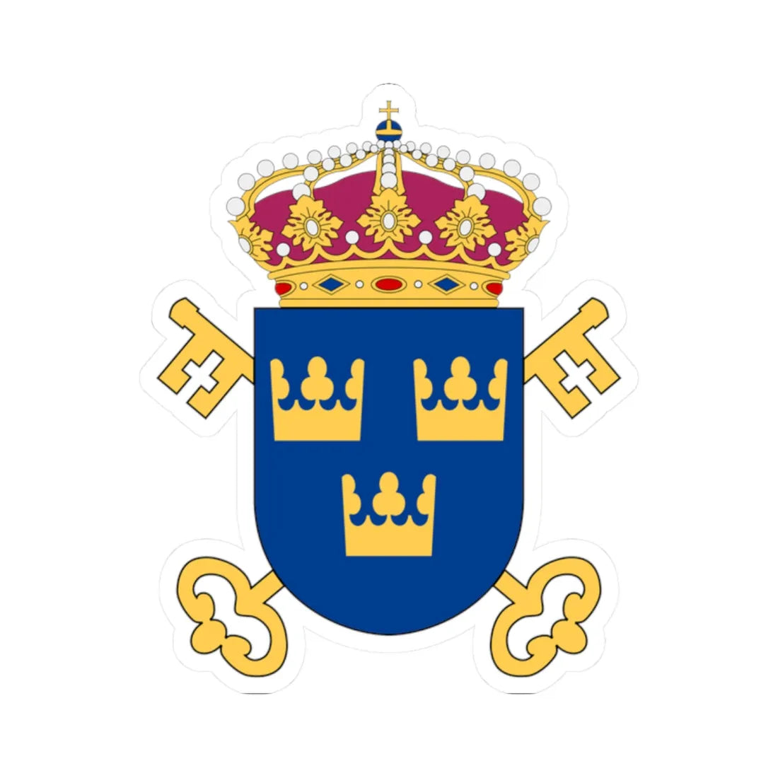 Kammarkollegiet vapen (Sweden) (Coat of Arms) STICKER Vinyl Kiss-Cut Decal 2 Inch White - The Sticker Space