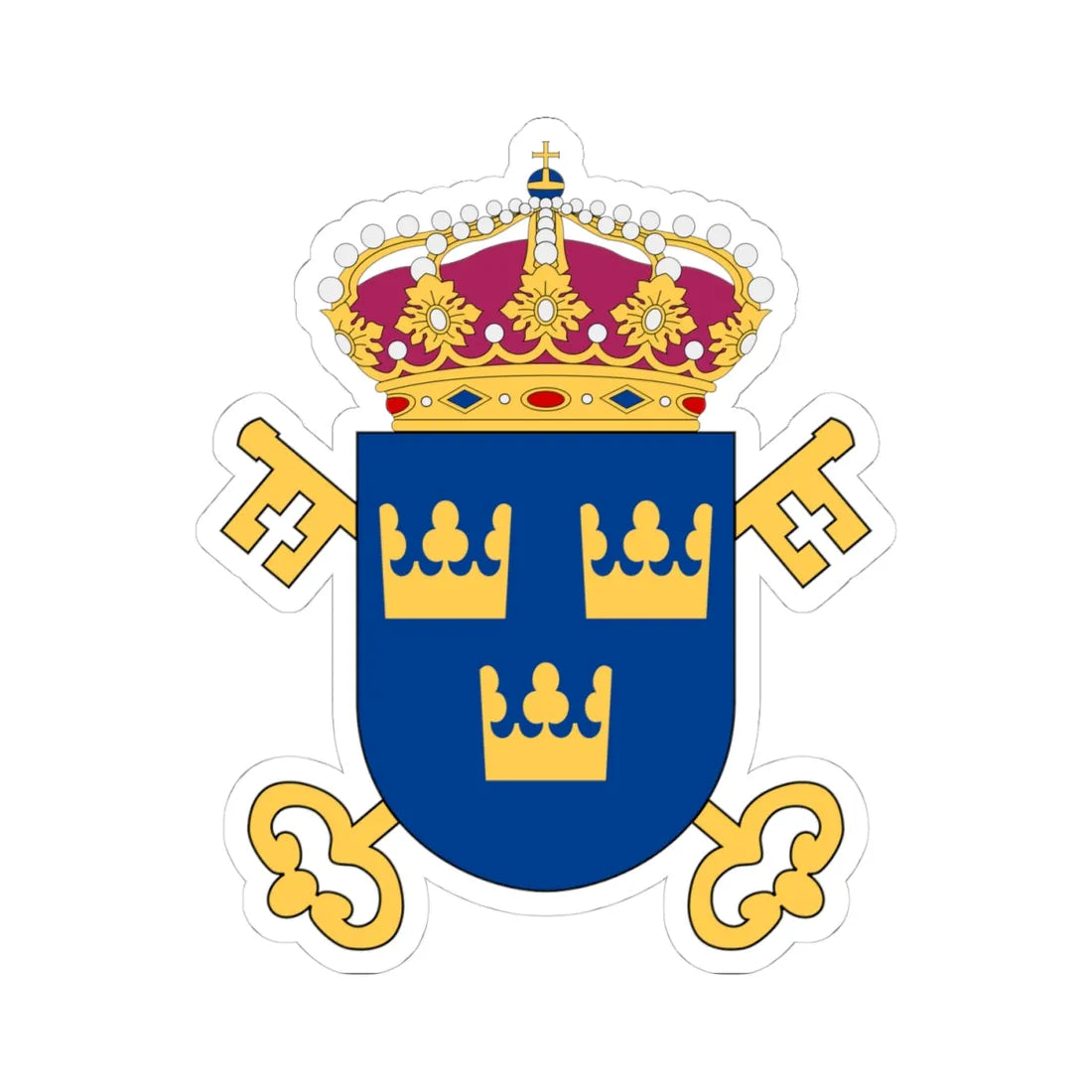 Kammarkollegiet vapen (Sweden) (Coat of Arms) STICKER Vinyl Kiss-Cut Decal 4 Inch White - The Sticker Space