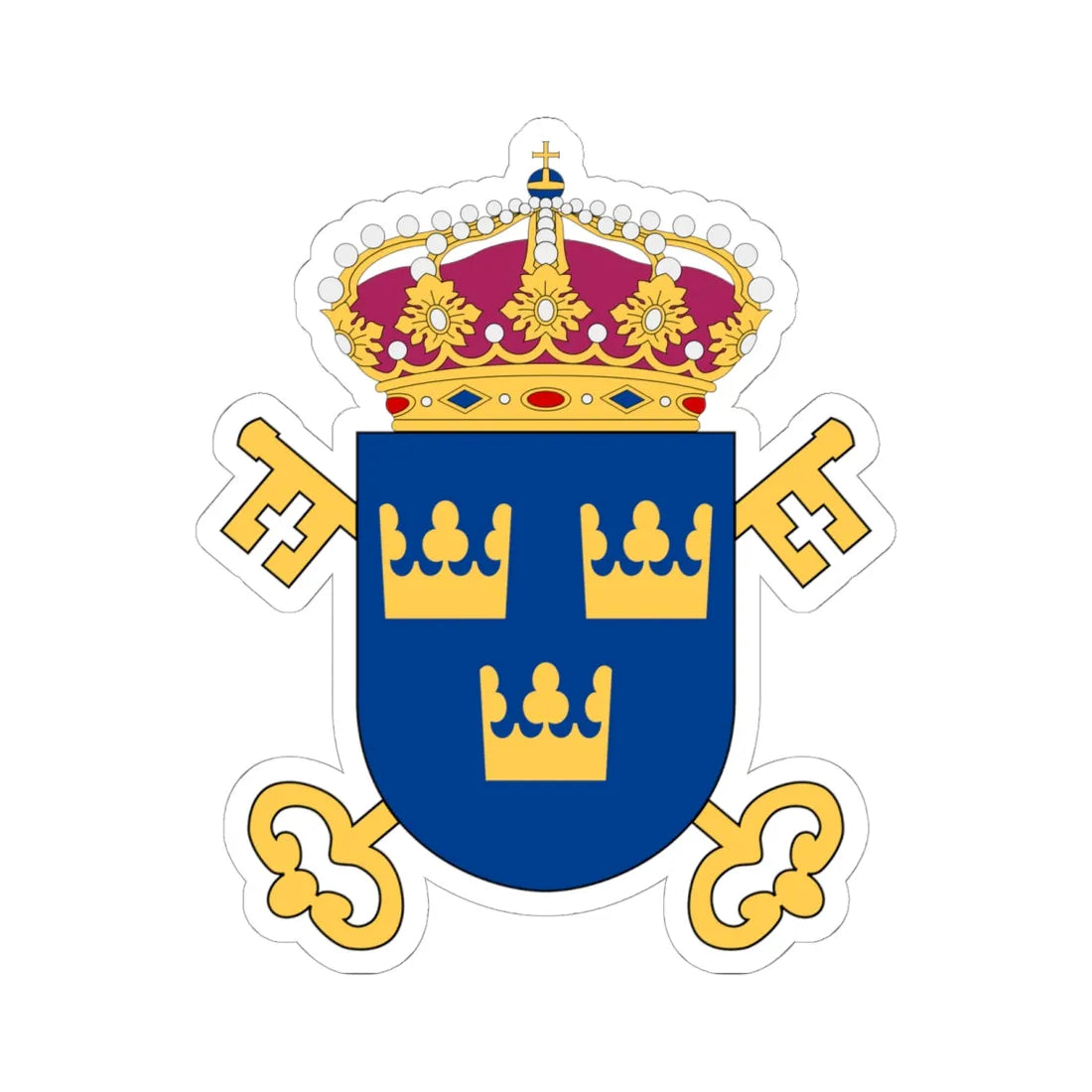 Kammarkollegiet vapen (Sweden) (Coat of Arms) STICKER Vinyl Kiss-Cut Decal 6 Inch White - The Sticker Space
