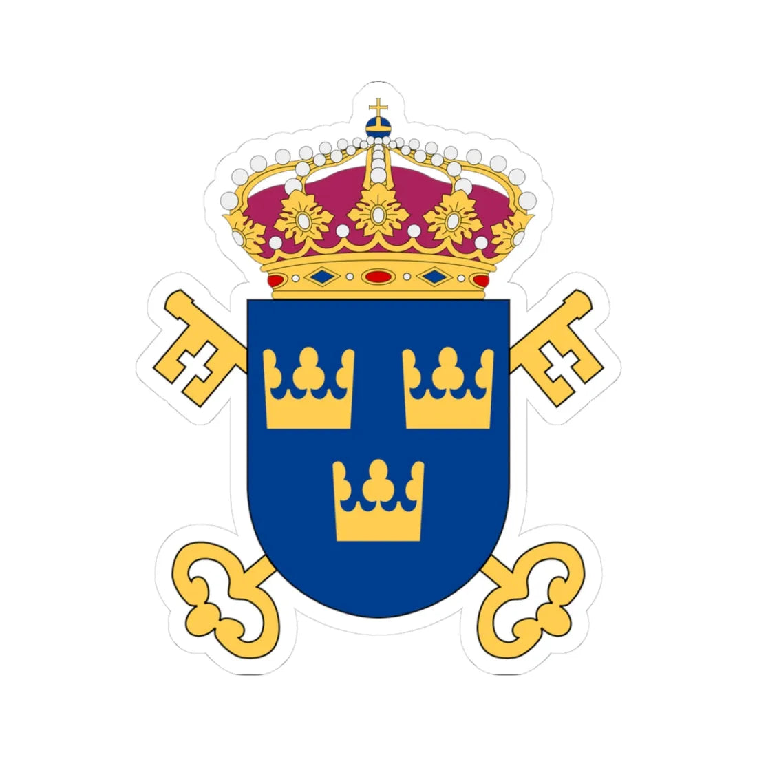 Kammarkollegiet vapen (Sweden) (Coat of Arms) STICKER Vinyl Kiss-Cut Decal - The Sticker Space