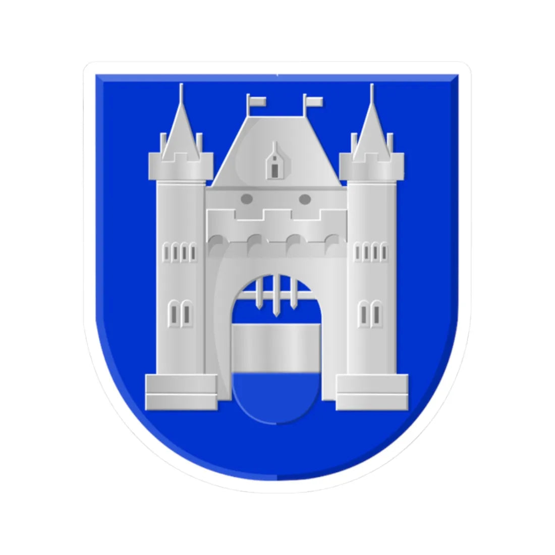 Kampen wapen oud (Netherlands) (Coat of Arms) STICKER Vinyl Kiss-Cut Decal 2 Inch White - The Sticker Space