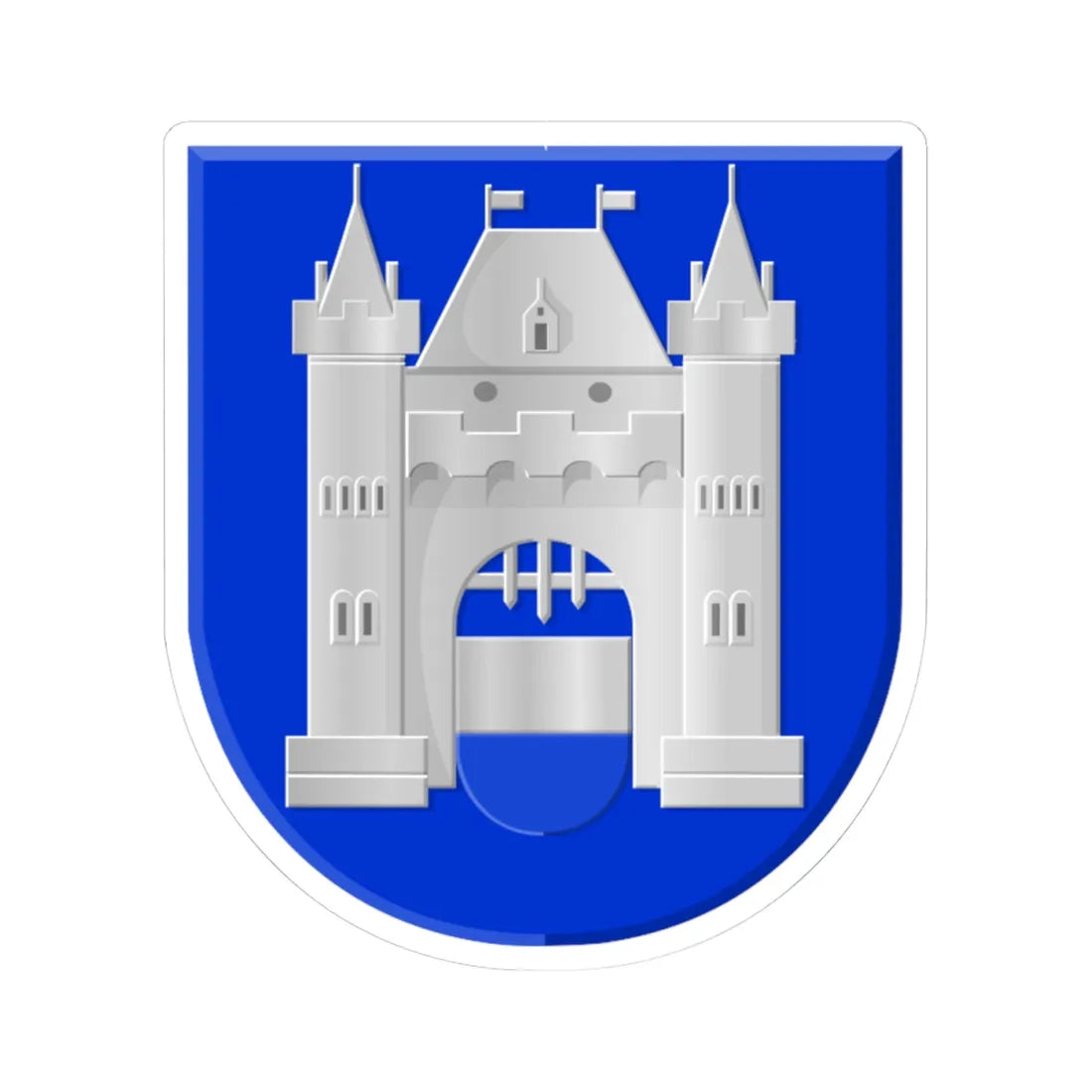 Kampen wapen oud (Netherlands) (Coat of Arms) STICKER Vinyl Kiss-Cut Decal 4 Inch White - The Sticker Space