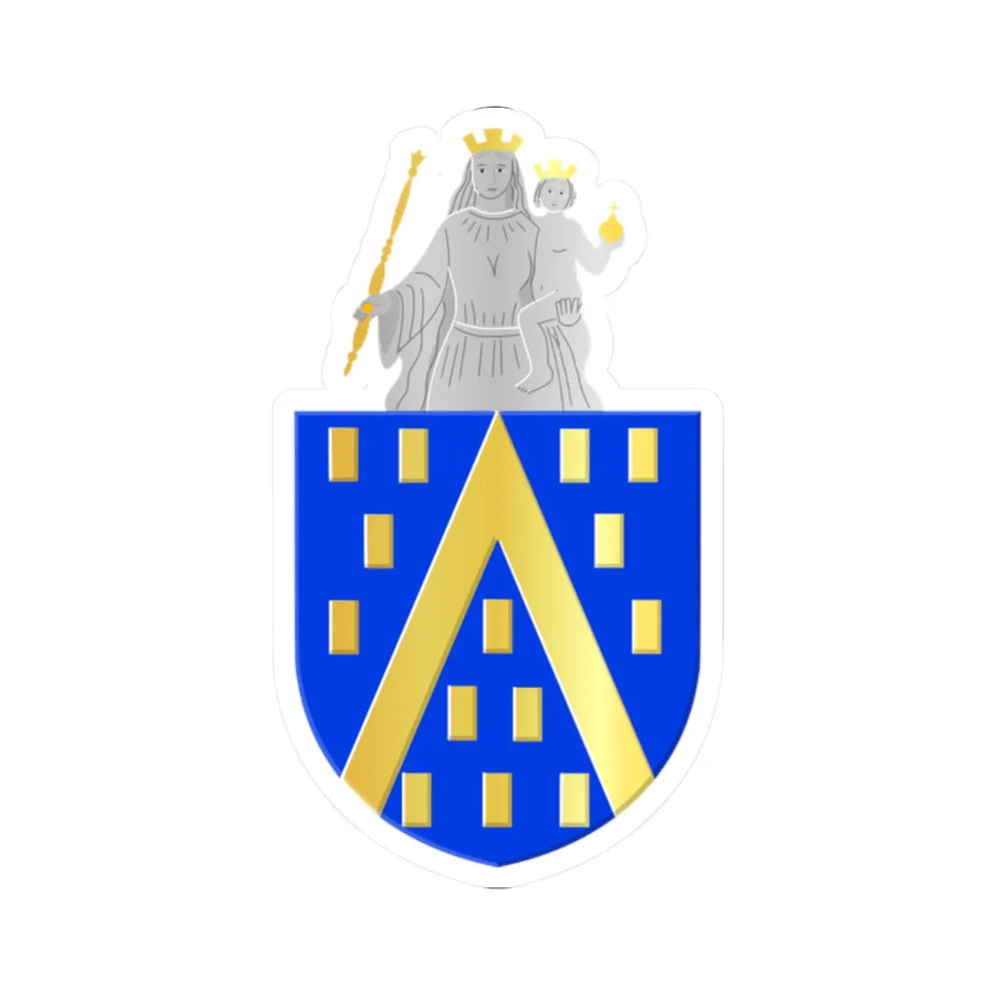 Kampenhout wapen (Belgium) (Coat of Arms) STICKER Vinyl Kiss-Cut Decal 2 Inch White - The Sticker Space