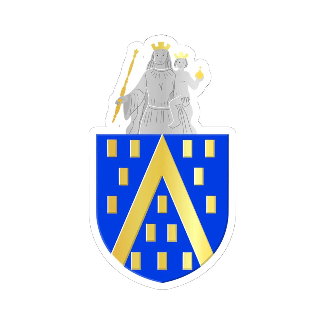 Kampenhout wapen (Belgium) (Coat of Arms) STICKER Vinyl Kiss-Cut Decal 4 Inch White - The Sticker Space