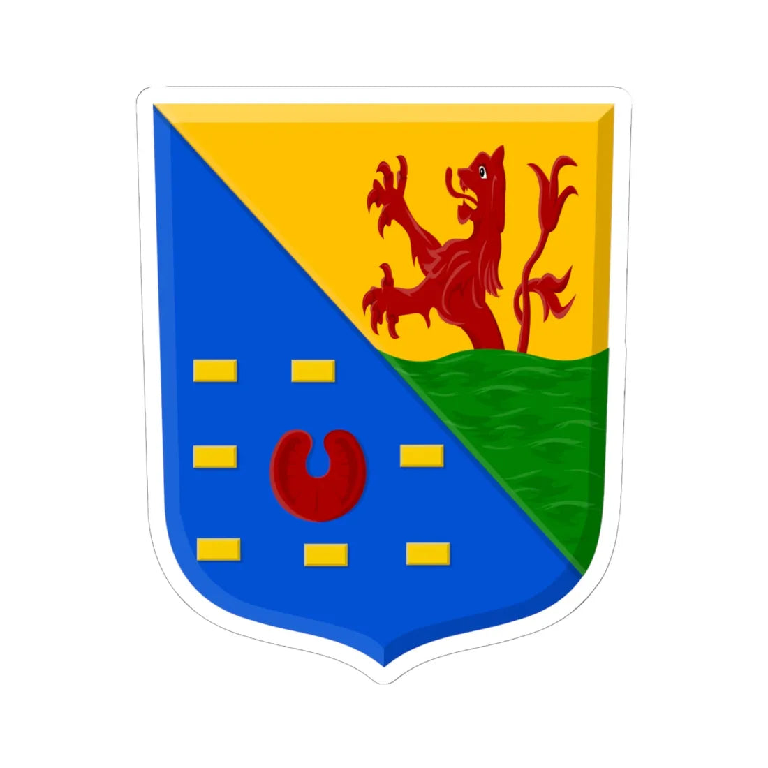 Kamperveen wapen derde ontwerp (Netherlands) (Coat of Arms) STICKER Vinyl Kiss-Cut Decal 6 Inch White - The Sticker Space