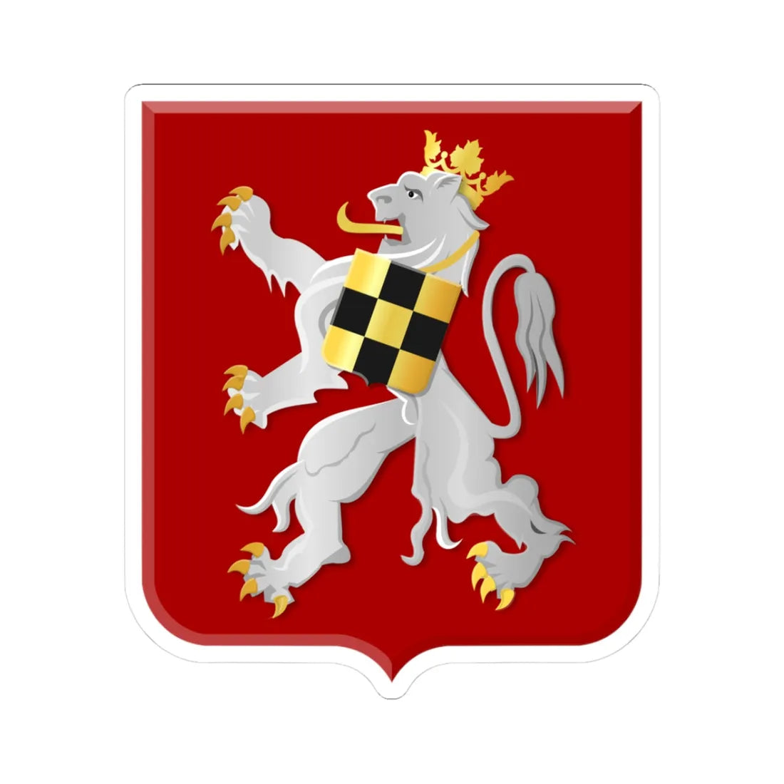 Kampferbeke wapen (Netherlands) (Coat of Arms) STICKER Vinyl Kiss-Cut Decal 3 Inch White - The Sticker Space