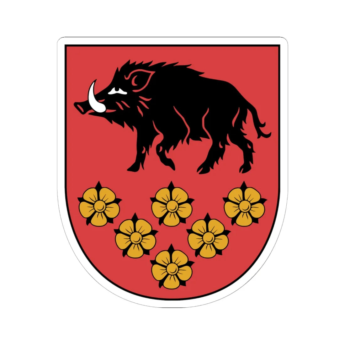 Kandavas novads COA (Latvia) (Coat of Arms) STICKER Vinyl Kiss-Cut Decal 6 Inch White - The Sticker Space