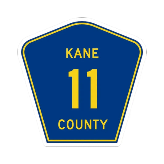 Kane County 11 (Illinois) (Road Sign) STICKER Vinyl Kiss-Cut Decal 2 Inch White - The Sticker Space