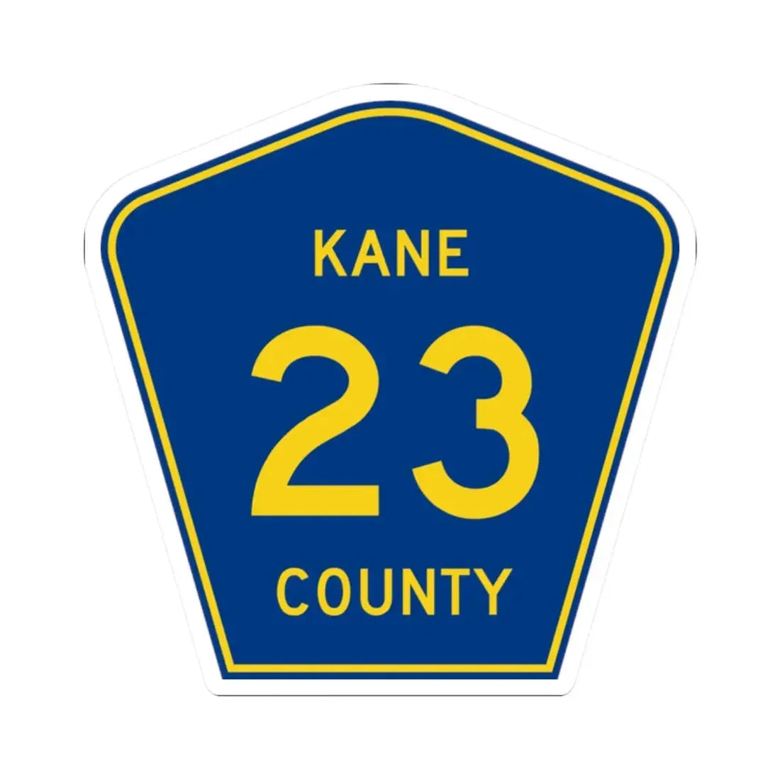 Kane County 23 (Illinois) (Road Sign) STICKER Vinyl Kiss-Cut Decal 2 Inch White - The Sticker Space