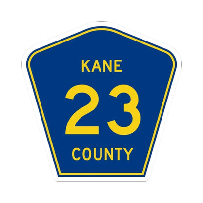 Kane County 23 (Illinois) (Road Sign) STICKER Vinyl Kiss-Cut Decal 2 Inch White - The Sticker Space