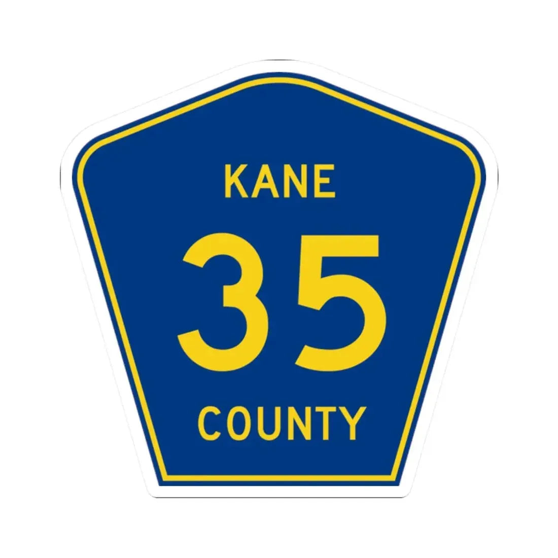 Kane County 35 (Illinois) (Road Sign) STICKER Vinyl Kiss-Cut Decal 2 Inch White - The Sticker Space