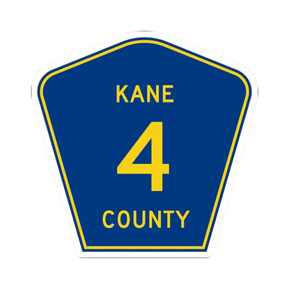 Kane County 4 (Illinois) (Road Sign) STICKER Vinyl Kiss-Cut Decal 2 Inch White - The Sticker Space