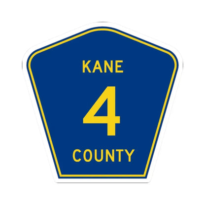 Kane County 4 (Illinois) (Road Sign) STICKER Vinyl Kiss-Cut Decal 2 Inch White - The Sticker Space