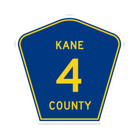 Kane County 4 (Illinois) (Road Sign) STICKER Vinyl Kiss-Cut Decal 2 Inch White - The Sticker Space